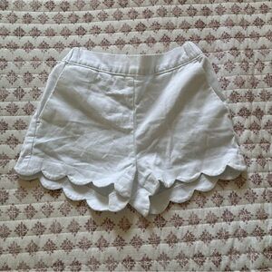 Crewcuts Scalloped Hem White Elastic Waist Shorts